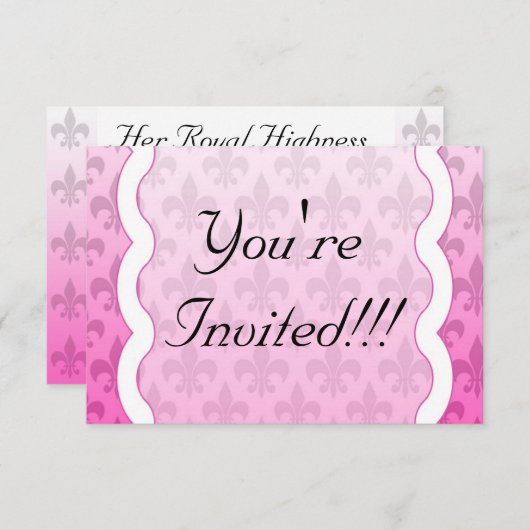 Fleur De Lis RSVP Herinneringskaart - Roze (Voorkant / Achterkant)