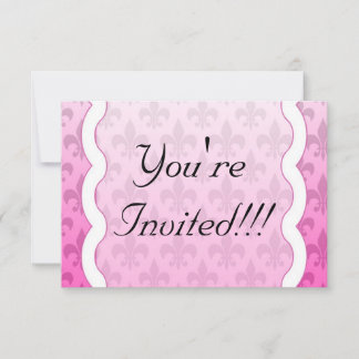 Fleur De Lis RSVP Herinneringskaart - Roze Kaartje
