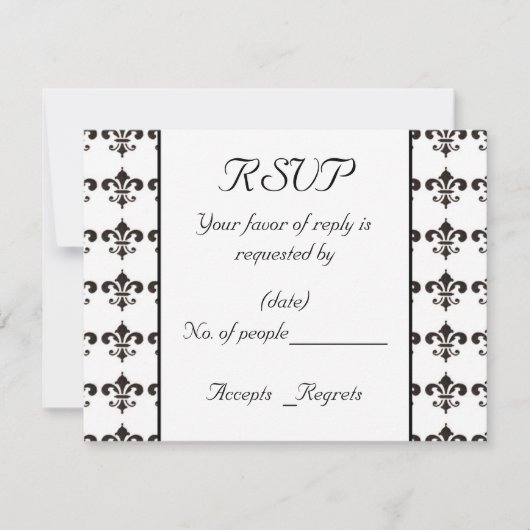 Fleur De Lis RSVP-kaart Sjabloon (Voorkant)