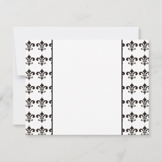 Fleur De Lis RSVP-kaart Sjabloon (Achterkant)