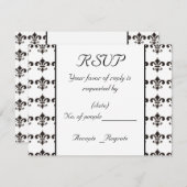 Fleur De Lis RSVP-kaart Sjabloon (Voorkant / Achterkant)