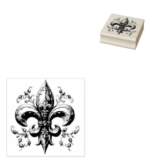 Fleur de Lis Rubber Stamp Rubberstempel (Gestempeld)