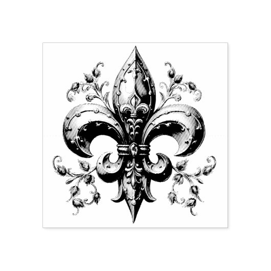 Fleur de Lis Rubber Stamp Rubberstempel (Afrduk)