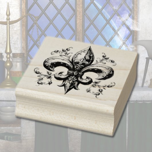 Fleur de Lis Rubber Stamp Rubberstempel