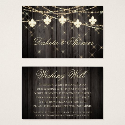 Fleur de Lis Rustic Lights | Bendemisch goed Visitekaartjes (Voorkant /achterkant)