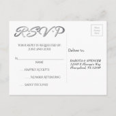 Fleur de Lis Rustic Lights | Boho Wedding RSVP Uitnodiging Briefkaart (Achterkant)