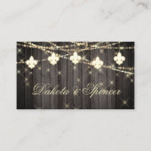 Fleur de Lis Rustic Lights | Boho Wedding Website Informatiekaartje (Voorkant)