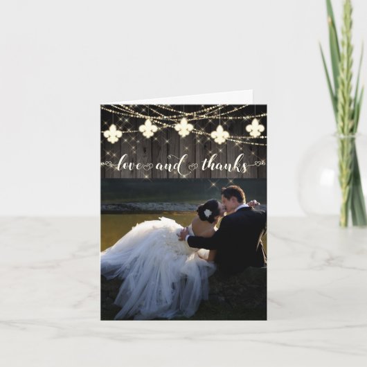 Fleur de Lis Rustic Lights | Foto's en Bedankkaart (Voorkant)