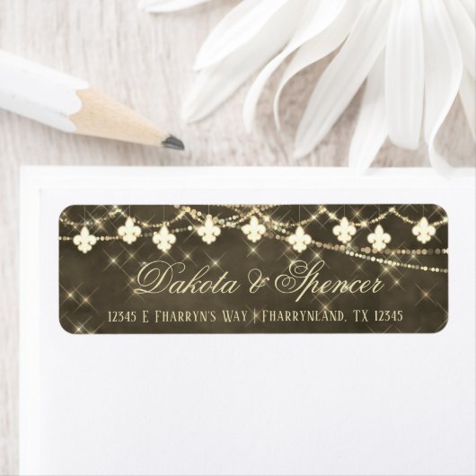 Fleur de Lis Rustic Lights | Terugkeeradres Boho Etiket (Insitu)