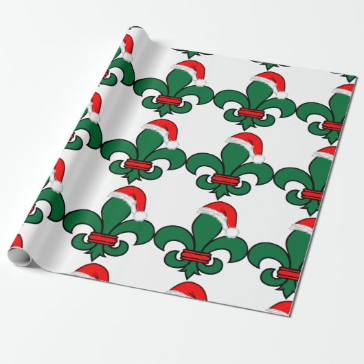 Fleur De Lis Santa Cadeaupapier (Uitgerold)