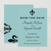 Fleur de lis Save the Date Briefkaart (Voorkant / Achterkant)