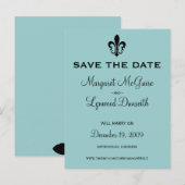 Fleur de lis Save the Date Briefkaart (Voorkant / Achterkant)