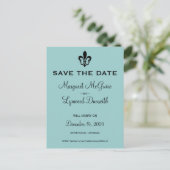 Fleur de lis Save the Date Briefkaart (Staand voorkant)