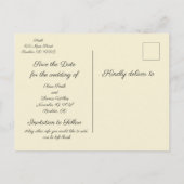 Fleur de lis Save the Date Simple Elegant Wedding Aankondigingskaart (Achterkant)