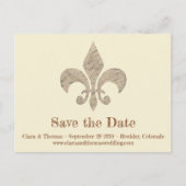 Fleur de lis Save the Date Simple Elegant Wedding Aankondigingskaart (Voorkant)