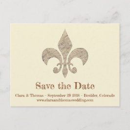Fleur de lis Save the Date Simple Elegant Wedding Aankondigingskaart