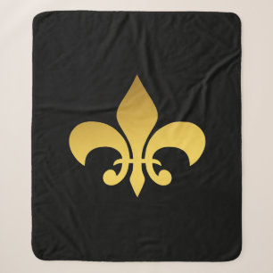 Fleur de lis sherpa deken
