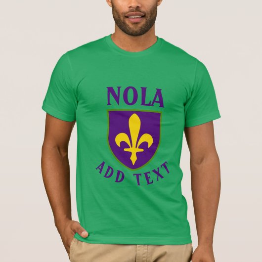 Fleur De Lis Shield, NOLA T-shirt (Voorkant)