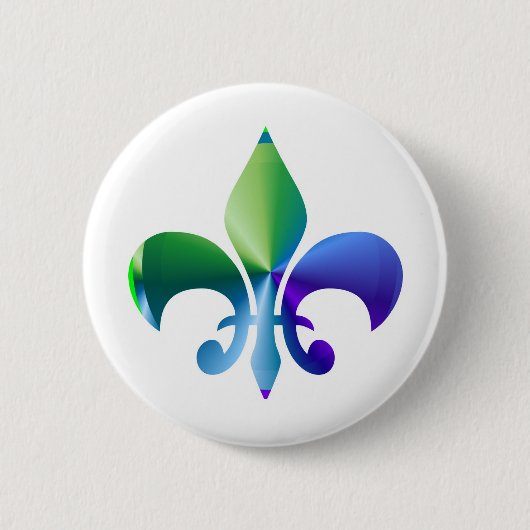 Fleur-de-Lis:  Signature Patronen by Naveen Ronde Button 5,7 Cm (Voorkant)