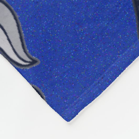 Fleur de lis Silver en Blue Fleece Deken (Hoek)