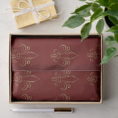 Fleur De Lis Simple Elegant Red en Gold Tissuepapier (Geschenk)