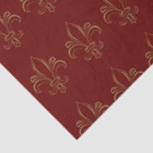 Fleur De Lis Simple Elegant Red en Gold Tissuepapier (Detail)
