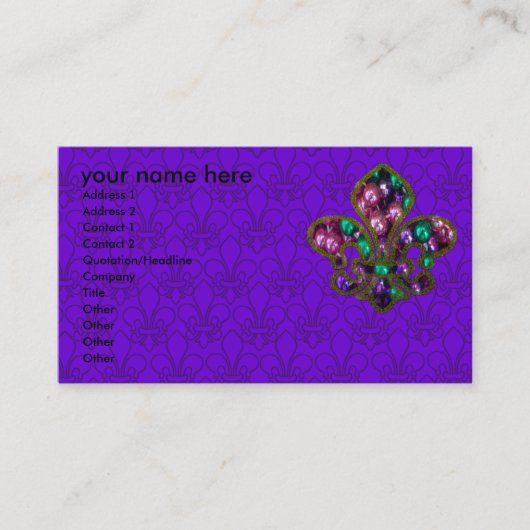 Fleur de Lis-sjabloon voor visitekaartjes (Voorkant)