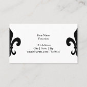 Fleur de lis-sjabloon voor visitekaartjes | Zwart (Achterkant)