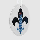 Fleur De Lis Snowman met licht op acryl Ornament (voorkant)