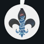 Fleur De Lis Snowman met licht op acryl Ornament<br><div class="desc">Een Fleur de Lis-ontwerp met een sneeuwpop met kerstverlichting</div>