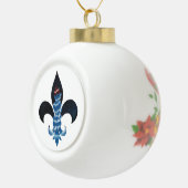 Fleur De Lis Snowman met licht op Keramische Bal Ornament (Rechts)