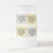 FLEUR DE LIS, SOFT GOLD EN SILVER PRINT - MATGLAS BIERPUL (Center)