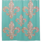 Fleur De Lis Sparkle kiest Kleur Douchegordijn (Voorkant)