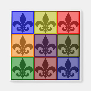 Fleur de Lis Square Magnet