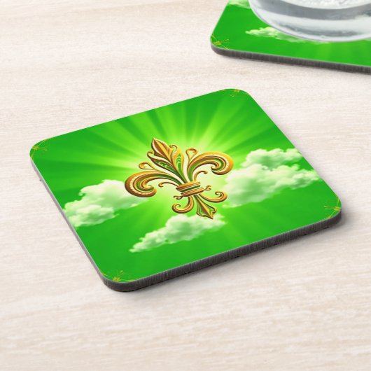 Fleur de Lis St. Patrick's Day Bier Onderzetter (Linkerzijde)