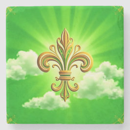 Fleur de Lis St. Patrick's Day Stenen Onderzetter