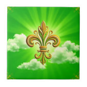 Fleur de Lis St. Patrick's Day Tegeltje (Voorkant)