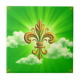 Fleur de Lis St. Patrick's Day Tegeltje
