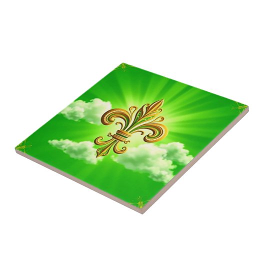 Fleur de Lis St. Patrick's Day Tegeltje (Zijkant)