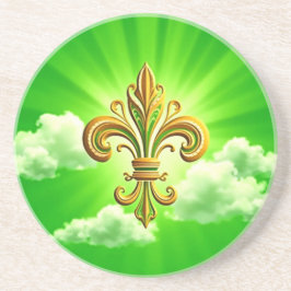 Fleur de Lis St. Patrick's Day Zandsteen Onderzetter