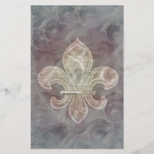 Fleur De Lis stationery-optionele lijnen Briefpapier (Voorkant)
