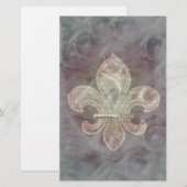 Fleur De Lis stationery-optionele lijnen Briefpapier (Voorkant / Achterkant)