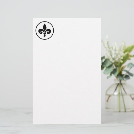 Fleur De Lis Stationery Paper Briefpapier (Staand voorkant)