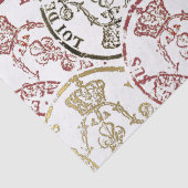 Fleur de Lis Stempel Franse Kroon Koninklijke Deco Tissuepapier (Detail)