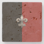 Fleur De Lis Stenen Onderzetter (Voorkant)