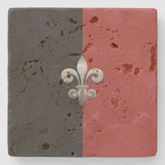 Fleur De Lis Stenen Onderzetter (Voorkant)