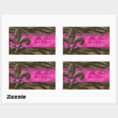 Fleur de Lis Sticker Bruin Roze Zebra Sieraden (Vel)