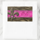 Fleur de Lis Sticker Bruin Roze Zebra Sieraden (Tas)