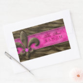 Fleur de Lis Sticker Bruin Roze Zebra Sieraden (Envelop)