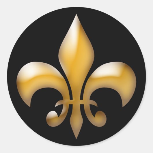 Fleur de Lis Stickers in zwart en goud (Voorkant)